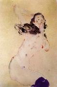 Female Nude with Blue Stockings Egon Schiele